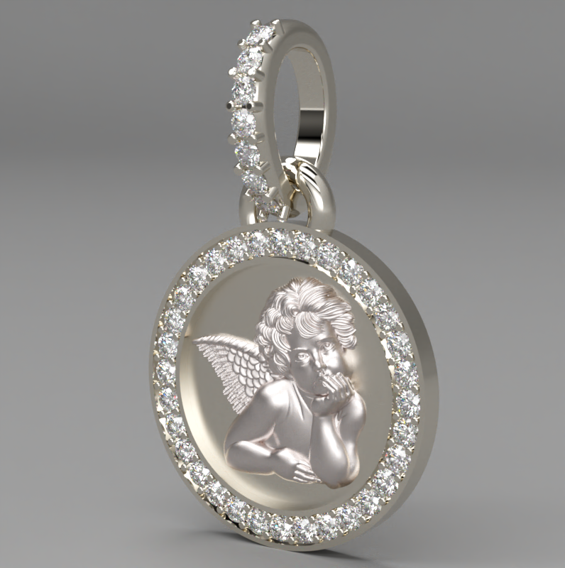 Angel de la Guarda Pendant White